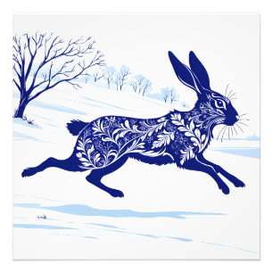 Mystical Hare : Whimsical Hare In The Snow Photo Print