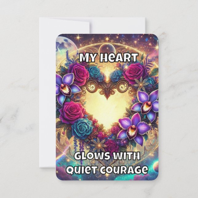 Mystical Heart Affirmation Card – Quiet Courage (Back)