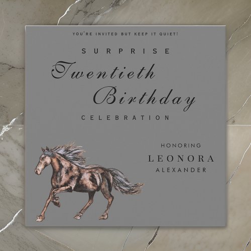 Mystical Horse ANY Surprise Birthday Party Invitation