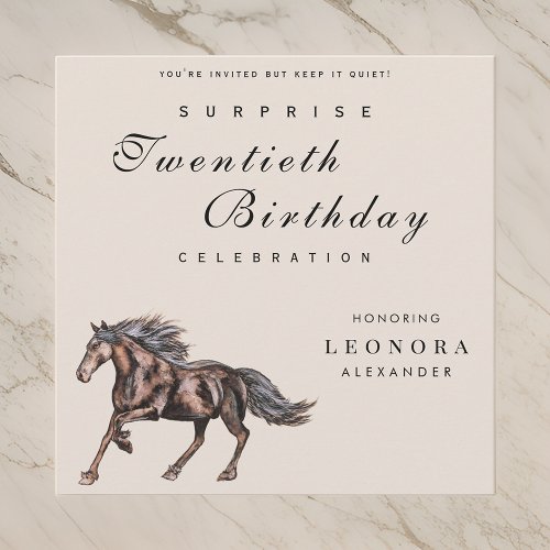 Mystical Horse ANY Surprise Birthday Party Invitation
