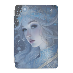 Mystical Ice Queen - Fantasy Winter Goddess Art iPad Mini Cover