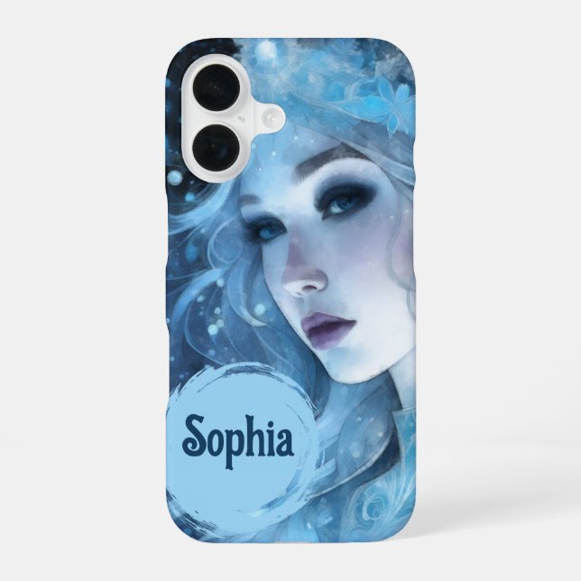 Mystical Ice Queen - Fantasy Winter Goddess Art iPhone Case (Back)