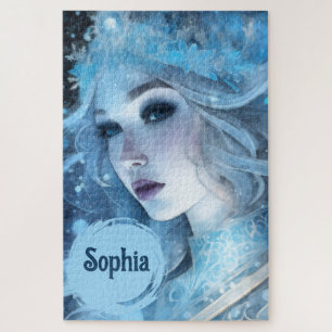 Mystical Ice Queen - Fantasy Winter Goddess Art Jigsaw Puzzle
