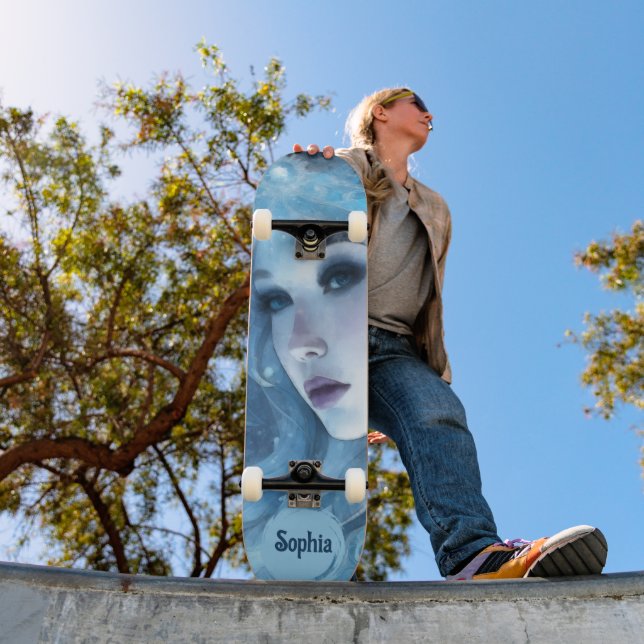 Mystical Ice Queen - Fantasy Winter Goddess Art Skateboard (Outdoor 1)