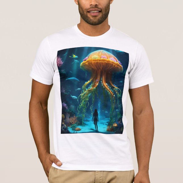 Mystical Jellyfish Ocean-Themed T-Shirt (Front)