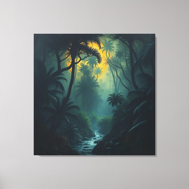 Mystical Jungle at Sunset Canvas Print (Front)
