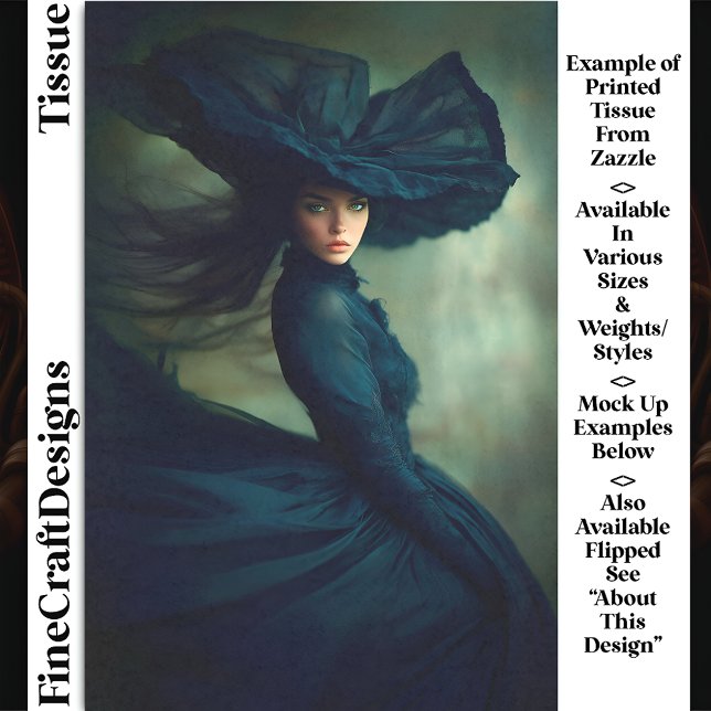 Mystical Lady in Midnight Blue DU2R Decoupage Tissue Paper (Creator Uploaded)