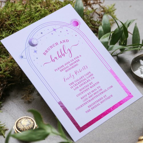 Mystical Lavender Pink Celestial Bridal Shower Invitation