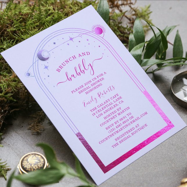 Mystical Lavender Pink Celestial Bridal Shower Invitation (Creator Uploaded)
