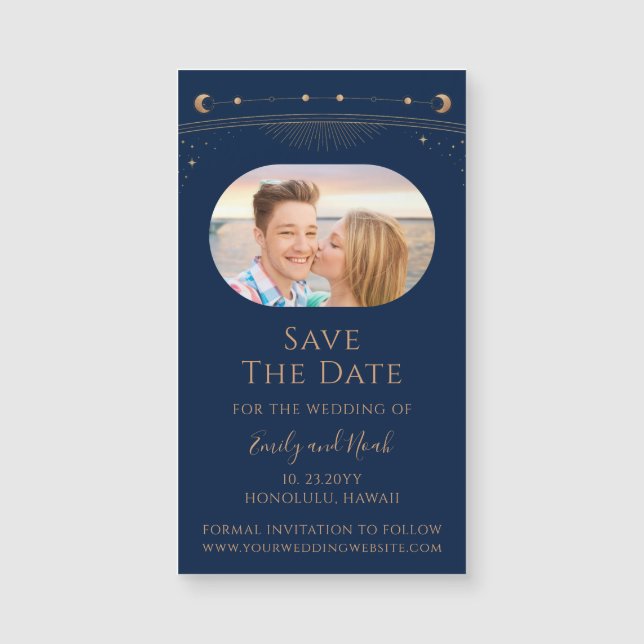 Mystical Lavender Pink Sun Moon Star Save The Date (Front)
