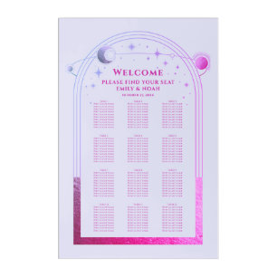 Mystical Lavender Pink Sun Moon Stars Wedding Acrylic Print