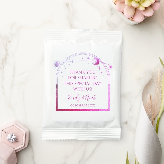 Mystical Lavender Pink Sun Moon Stars Wedding Margarita Drink Mix (Wedding)