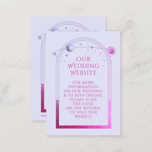 Mystical Lavender Wedding Website RSVP QR Code Enclosure Card