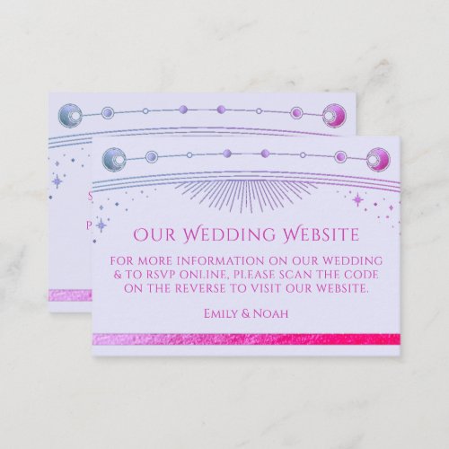 Mystical Lavender Wedding Website RSVP QR Code Enclosure Card