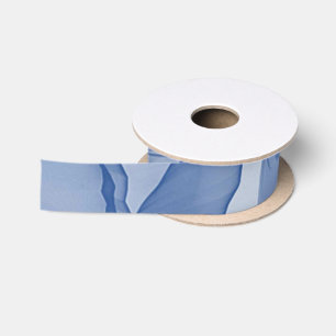 Mystical Layer of Chiffon Scarves Blue Satin Ribbon