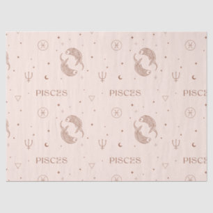Mystical Libra Zodiac Pattern in Brown & Burgundy Tissue Paper