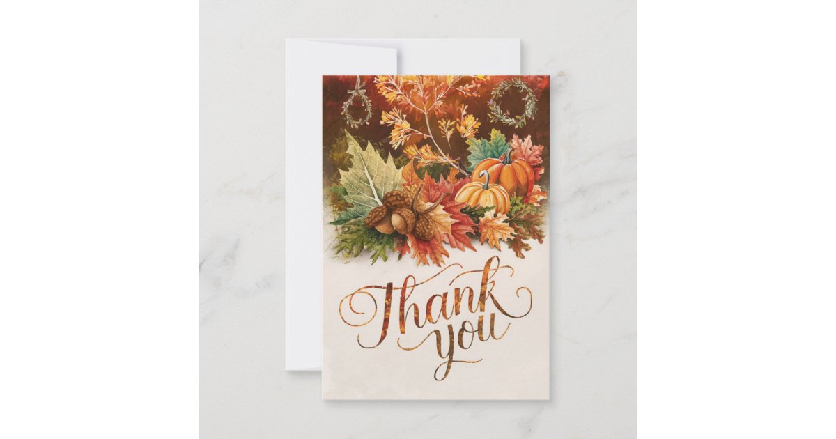 Mystical Little Autumn Fall Thank You Card | Zazzle