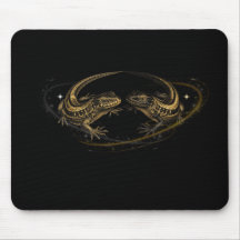 Mystical Lizards and Halo Elegant Mouse Pad