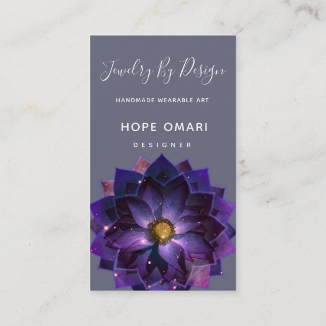 Mystical Lotus flower Mandala Care Instructions Business Card (Back)