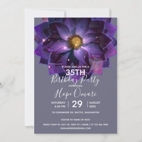 Mystical Lotus Flower Mandala  Invitation