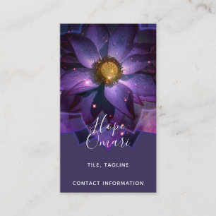 Mystical Lotus Flower Mandala New Age Business Card