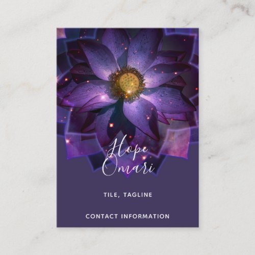 Mystical Lotus Flower Mandala  New Age Business Card