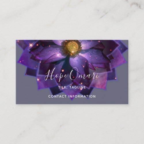 Mystical Lotus Flower Mandala  New Age  Business Card