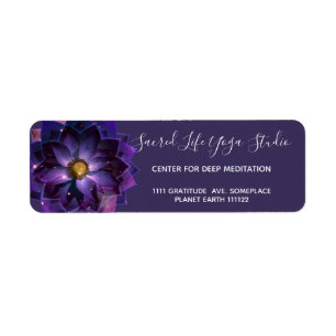 Mystical Lotus flower Mandala, New Age Label