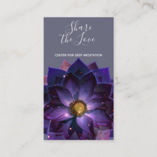 Mystical Lotus Flower Mandala New Age Referral Card