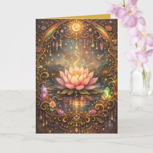 Mystical Lotus Magickal Night Card (Orchid)