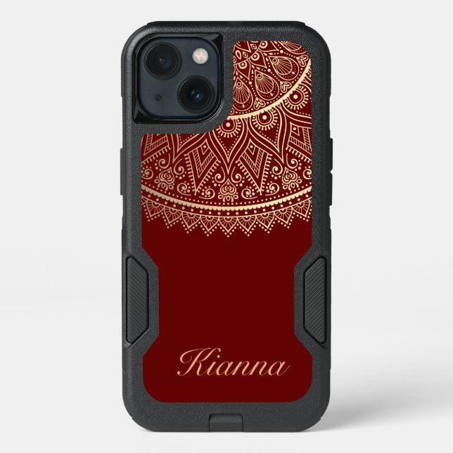 Mystical Lotus Mandala Personalized Otterbox iPhone Case (Back)