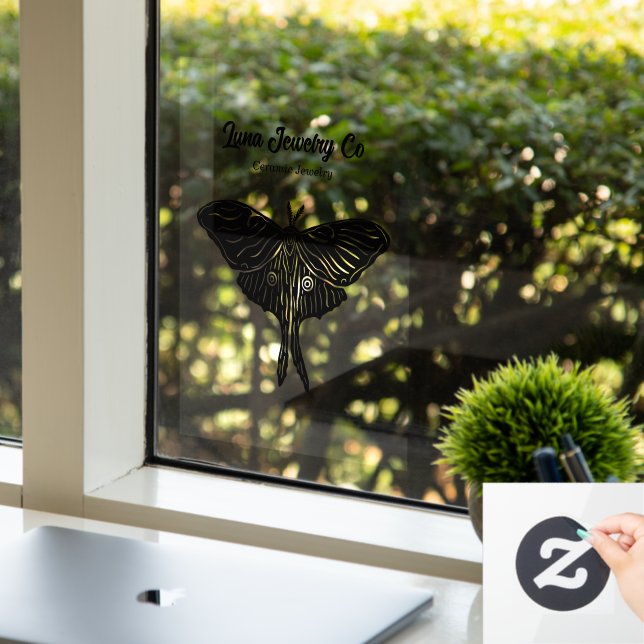 Mystical Luna Moth Business  Window Cling (Office)