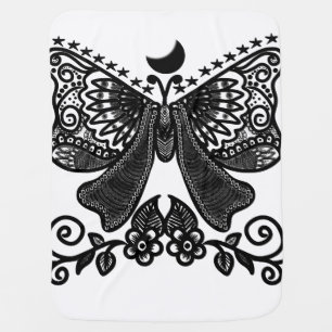 Mystical Luna Moth Celestial Gothic Insect Art Baby Blanket