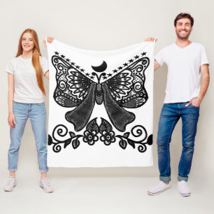 Mystical Luna Moth Celestial Gothic Insect Art Fleece Blanket