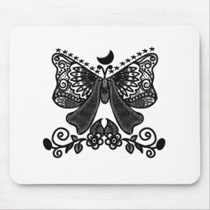 Mystical Luna Moth Celestial Gothic Insect Art Mouse Pad