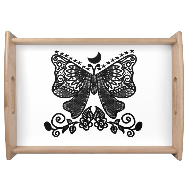 Mystical Luna Moth | Celestial Gothic Insect Art | Serving Tray (Front)