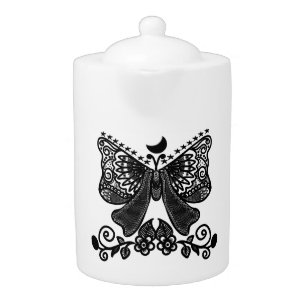 Mystical Luna Moth Celestial Gothic Insect Art Teapot