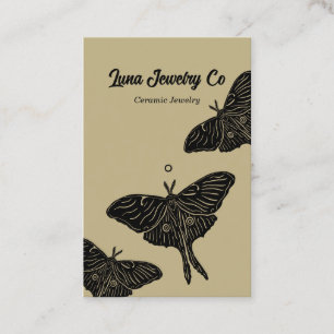 Mystical Luna Moth Jewelry Pin Business Card Gold