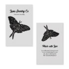 Mystical Luna Moth Jewelry Pin Business Card Gray