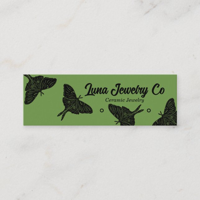 Mystical Luna Moth Jewelry Stud Business Card (Front)