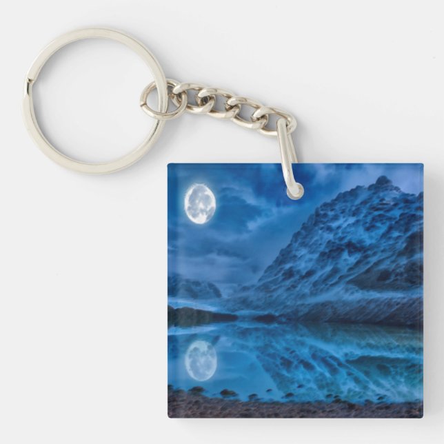 Mystical lunar midnight keychain (Front)