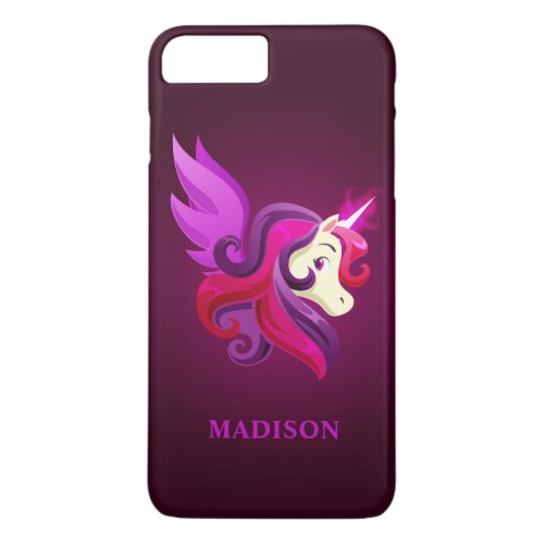 Mystical Magenta Unicorn Personalized Name iPhone 8 Plus7 Plus Case