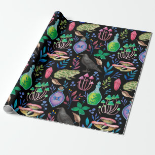 Mystical Magic and Witchcraft Nature Elements  Wrapping Paper