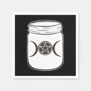 Mystical Magic Moons Mason Jar Halloween Party Napkins