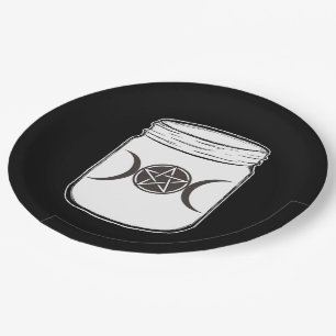Mystical Magic Moons Mason Jar Halloween Party Paper Plates