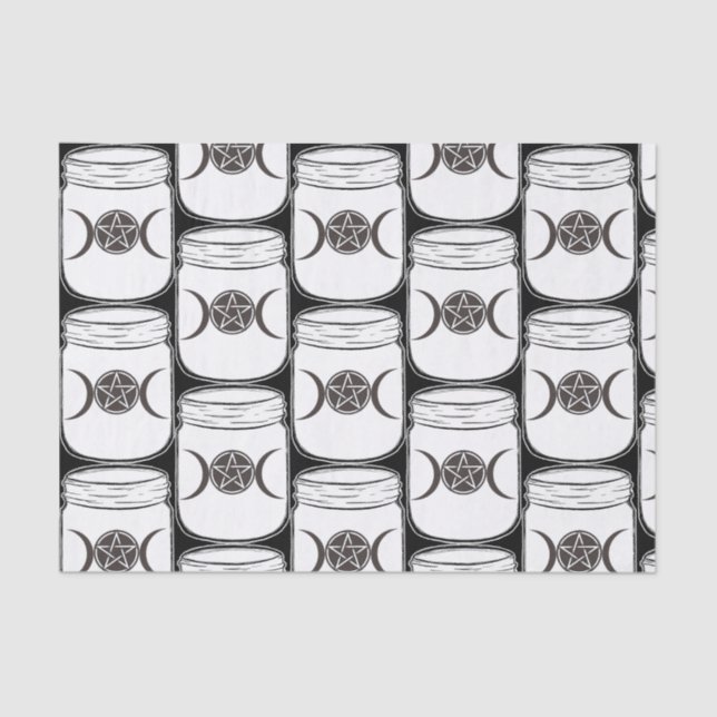 Mystical Magic Moons Mason Jar Halloween Party Tissue Paper (Front)