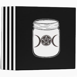 Mystical Magic Moons Triple Goddess Mason Jar 3 Ring Binder