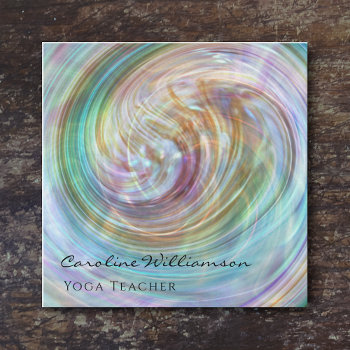 Mystical Magic Shell Yoga Teacher Square Business Card by TabbyGun at Zazzle