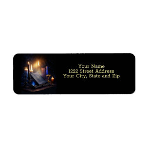 Mystical Magical Candles and Books Return Address  Label