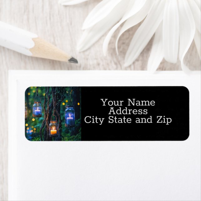 Mystical Magical Candles Forest Return Address Label (Insitu)